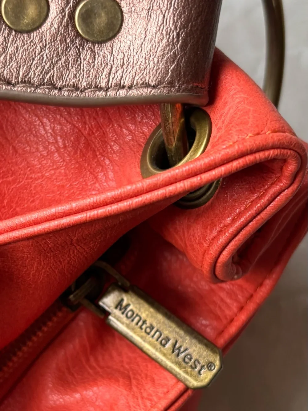Montana West Coral and Bronze Two-Tone Shoulder Bag